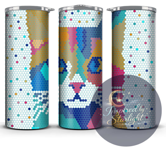 Colorful Cat Rhinestone Template — Individual Digital Download